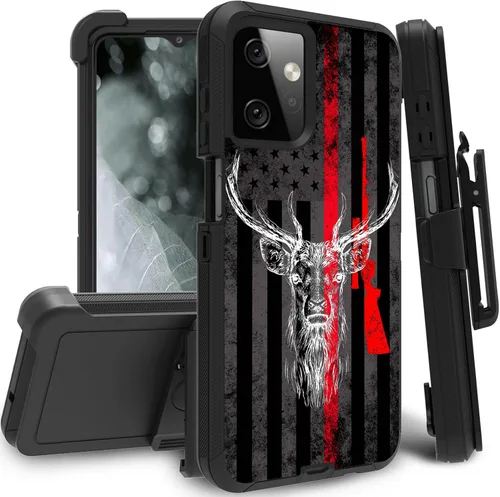 Vista 25 de Funda para Motorola Edge 2021 / Moto Edge 5G UW, protección resistente de 3 capas híbridas a prueba de golpes con funda de clip para cinturón