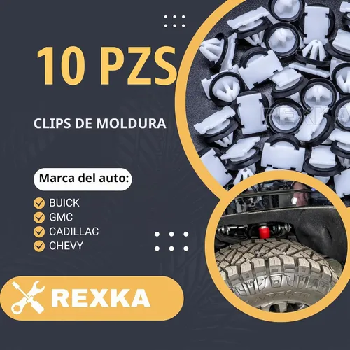 Vista 2 de Rexka Clip de moldeo para panel basculante, 10 piezas, clip de retención de panel de repuesto para GM Chevrolet Equinox Cruze Buick GMC Impala Sonic