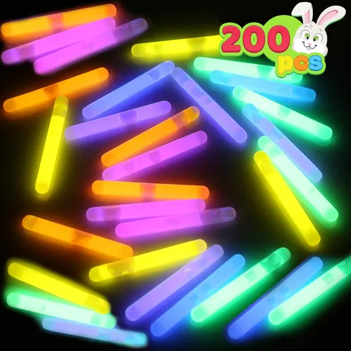 Vista 8 de JOYIN 100 Mini Varillas Luminosas (1.7"), 8 Colores, Brillan en la Oscuridad para Huevos de Pascua, Recuerdos de Fiesta, Paquete de Relleno