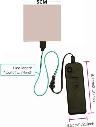 Vista 6 de Panel LED flexible, hoja de panel electroluminiscente, cinta EL cortable suave para máscara de ojos, cosplay, decoración de fiesta, bricolaje