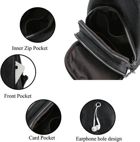 Vista 7 de IAGOM Sling Bag for Women Crossbody Bag, Chest Bag Fanny Packs Sling Backpack with Zip Anti Theft Pocket for Hiking Travel