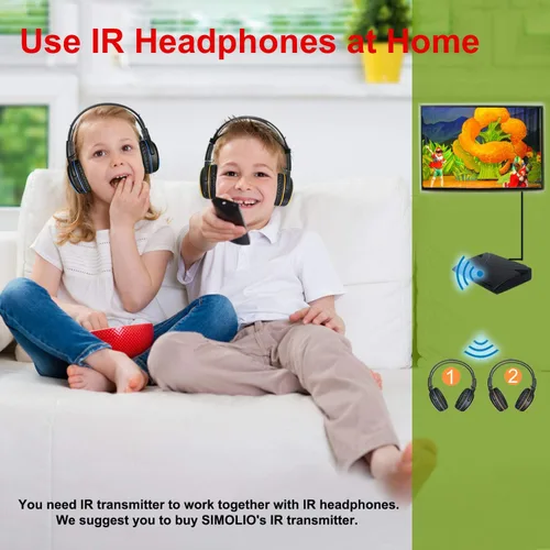 Vista 7 de SIMOLIO Auriculares IR para coche DVD con volumen limitado, auriculares infrarrojos inalámbricos para Honda Odyssey, Toyota Sienna, uConnect