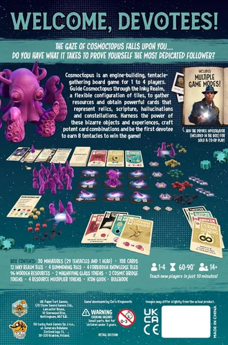 Vista 3 de Cosmoctopus - Juego de mesa de construcción de motores, juego de estrategia para reunión de tentáculos, divertido juego familiar para niños