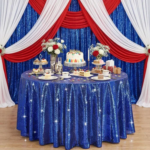 Vista 72 de B-COOL Mantel de lentejuelas con brillo para mesas, color azul bebé, mantel de lentejuelas para decoración de mesas, para bodas, Navidad