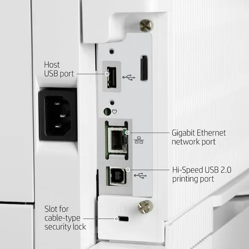 Vista 5 de HP LaserJet Enterprise M612x Impresora monocromática con Ethernet integrado, impresión de 2 caras y bandeja de papel adicional (7PS87A), color blanco