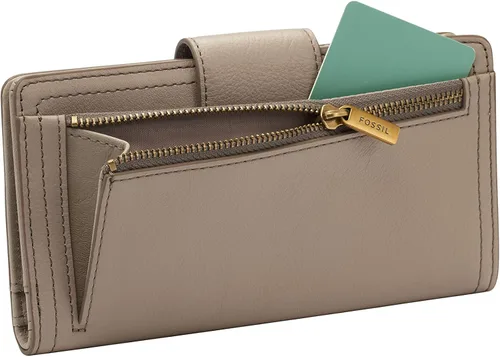 Vista 3 de Fossil - Cartera de piel Logan con lengüeta de bloqueo de interferencia de radiofrecuencia, para mujer