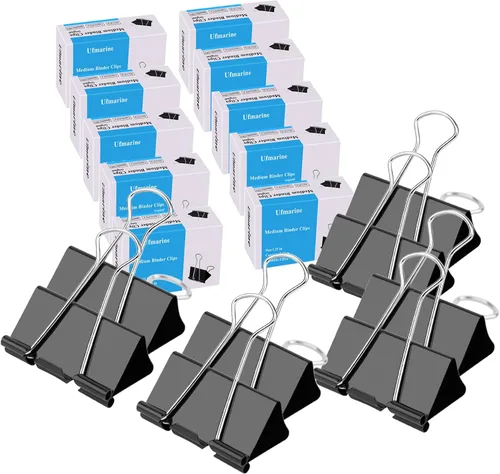 Vista 9 de Ufmarine Clips pequeños de 1 pulgada de largo, (72 piezas) clips de papel pequeños para suministros de oficina