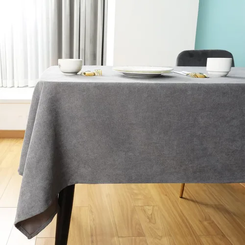 Vista 16 de Mantel rectangular de lino texturizado de 47 x 63 pulgadas, impermeable, a prueba de derrames, lavable, sin arrugas, mantel para mesa de comedor