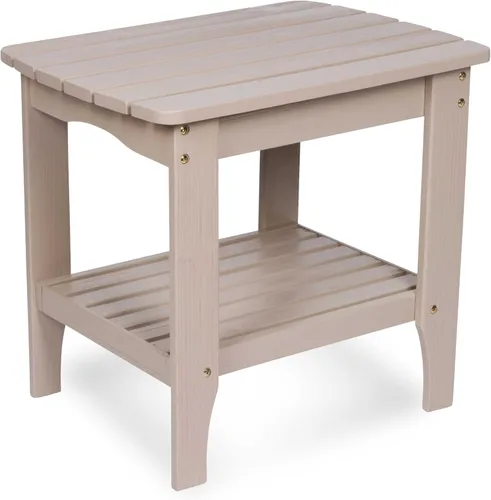Vista 10 de Shine Company Long Island Mesa auxiliar rectangular de madera maciza, mesa auxiliar Adirondack para exteriores, Aqua