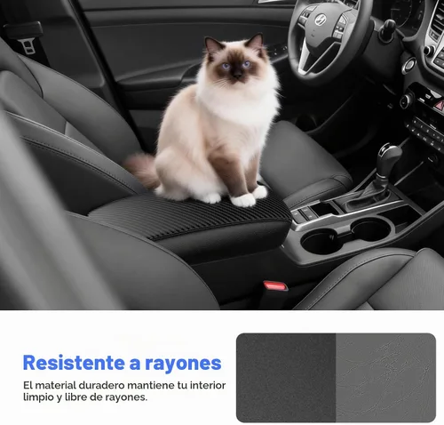 Vista 4 de Autorder Funda de consola central para Hyundai Tucson 2016-2019 2020 2021, accesorios de fibra de carbono, funda impermeable antiarañazos
