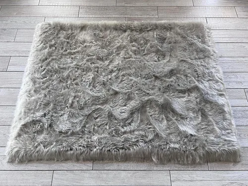 Vista 35 de LAMBZY Elegante y sofisticada alfombra rectangular de piel de oveja (beige, 2 x 3 pies)