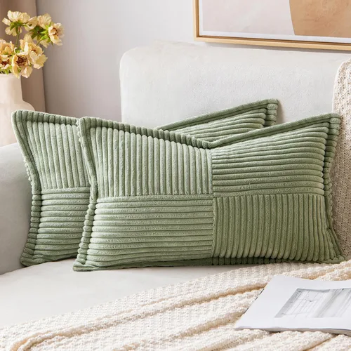 Vista 73 de MIULEE - Juego de 2 fundas de almohada beige de 12 x 12 pulgadas con entretejido, fundas de almohada a rayas bohemias supersuaves con textura