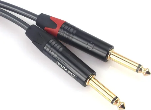 Vista 7 de Cable divisor dual 1/4 a XLR Y, doble 0.250 in TS macho a XLR 3pin macho cable estéreo, doble cuarto de pulgada mono a XLR macho enchufe micrófono