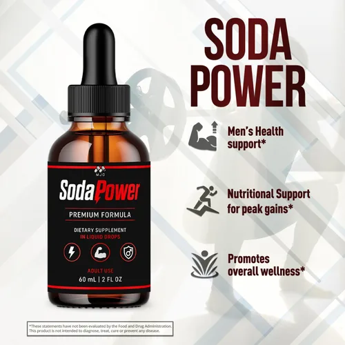 Vista 3 de Soda Power Drops, suplemento oficial SodaPower masculino, paquete de 1