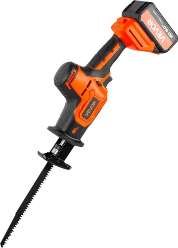 Vista 9 de VEVOR - Sierra recíproca inalámbrica, 20 V, velocidad variable de 3000 SPM, longitud de carrera de 1 pulgada, sierra recíproca eléctrica