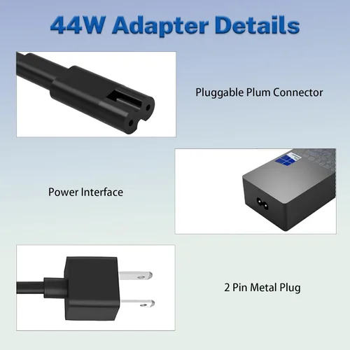 Vista 5 de Cargador original para laptop de 44 W, 36 W, 15 V, 2.58 A, 1800 1625, para Microsoft Surface Pro 6, 5, 4, 3, Windows Surface Laptop 3, 2, 1, Surface