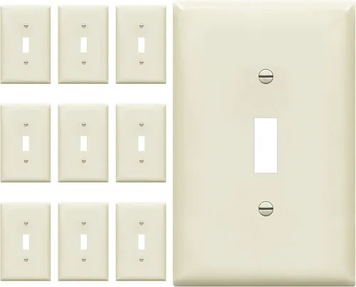 Vista 29 de ENERLITES - Placa de pared para interruptor de luz, acabado brillante, tamaño mediano, hueco para un interruptor de 4.88 x 3.11 pulgadas