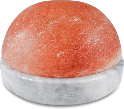 Vista 2 de Himalayan Secrets® Lámpara de cúpula de sal para calentar manos y pies (base de piedra Tavera de 7 pulgadas (Mini))