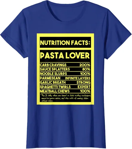 Vista 51 de Pasta Lover Nutrition Facts: The Ultimate Carb Connoisseur's T-Shirt Negro
