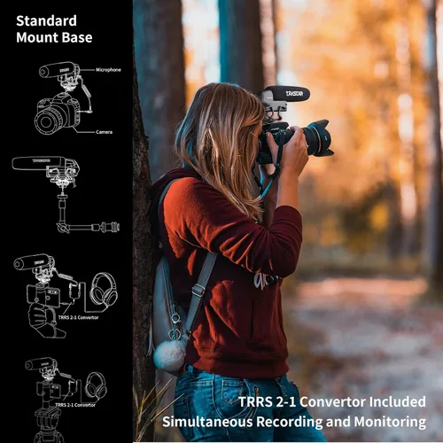 Vista 7 de TAKSTAR SGC-600 Micrófono universal para escopeta, micrófono de video para iPhone, teléfono Android, cámara Canon/Nikon/Sony y videocámara