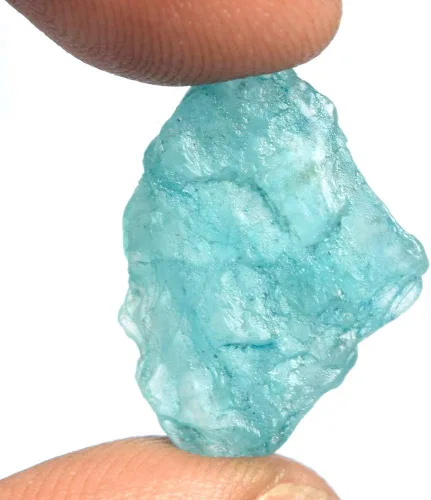 Vista 3 de Aguamarina azul áspera Gema 9.45 Ct Egl Certificado Aguamarina Natural Azul Aguamarina Schorl piedra preciosa DU-069, Gema, Brasil - Aguamarina