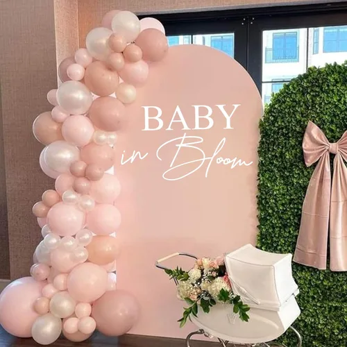 Vista 8 de VANGNING Baby in Bloom Calcomanía Letrero - Calcomanía de Baby Shower para niña o niño, decoración de revelación de género para telón de fondo, arco