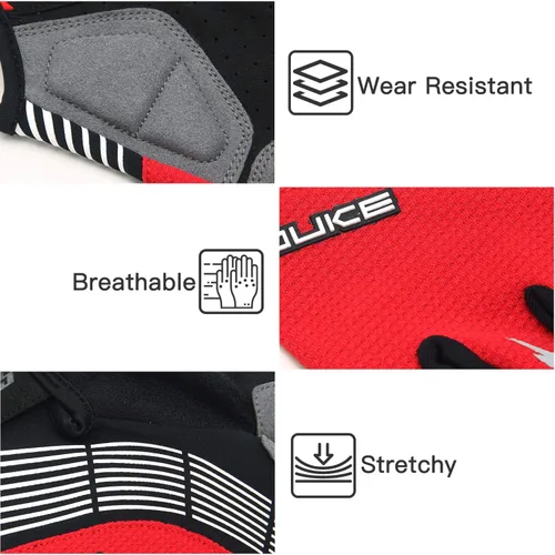Vista 4 de Souke Sports Guantes de ciclismo Guantes acolchados de medio dedo para bicicleta con absorción de golpes, antideslizantes, transpirables, MTB