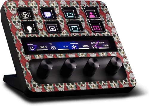 Vista 22 de MightySkins - Piel de fibra de carbono compatible con Elgato Stream Deck + - Morado sólido Acabado de fibra de carbono texturizado protector
