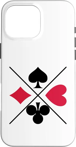 Vista 19 de Funda para iPhone 16 Poker Card Game Symbols Spades Check Cross Heart Games Cards Case
