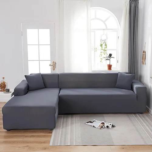 Vista 20 de Konsilsa Funda elástica para sofá en forma de L, funda completa para sofá de 1/2/3/4 plazas, protector de muebles suave, antideslizante, lavable a