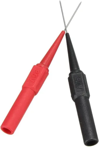 Vista 5 de TP161RDx5 - Aguja de perforación de aislamiento no destructiva, sondas de prueba de pin de 0.157 in para probador de coche, rojo/negro
