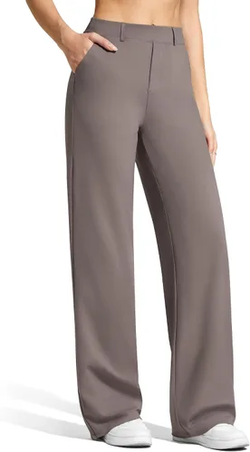 Vista 8 de G4Free EverGoing - Pantalones de vestir de pierna ancha para mujer con Gris-oscuro