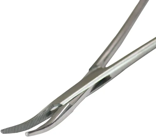 Vista 9 de Extractor de pelo de orejas y nariz para mascotas, recto y curvado, de acero inoxidable, pinzas de bloqueo de hemostato para el hogar, herramienta