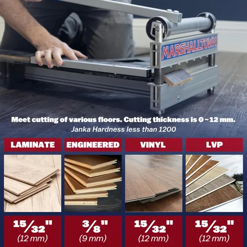 Vista 8 de MARSHALLTOWN Cortador de suelo ultraligero de 9 pulgadas, fabricado en EE. UU., corta tablones de vinilo, laminado, madera de ingeniería
