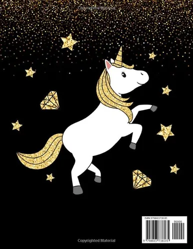 Vista 2 de Black Paper Drawing Pad For Gel Pens Cute Unicorn Journal And Sketchbooks For Girls With Black Pages. Gel Pens Work Perfectly And Show Up Brightly!