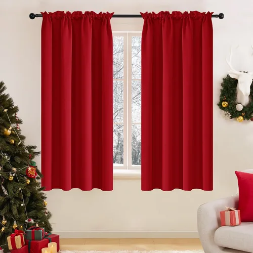 Vista 10 de Deconovo Cortinas opacas, aislamiento térmico, dobladillo para barra, reducción de ruido, certificado Oeko-TEX, cortinas de oscurecimiento