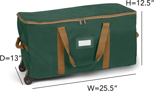 Vista 3 de Covermates Keepsakes Bolsa de almacenamiento ajustable para adornos, con asas de transporte, protección acolchada, ruedas dobles, almacenamiento
