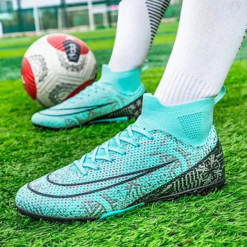 Vista 5 de Zapatos de fútbol para interiores, zapatos de fútbol de césped para hombres y mujeres, botas de fútbol TF para adultos, zapatos de entrenamiento