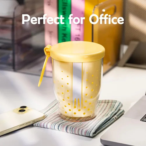 Vista 4 de Vasos de frutas de viaje de 25 onzas para automóvil, taza de almacenamiento de ensalada de frutas con tenedor y tapas, recipientes reutilizables a