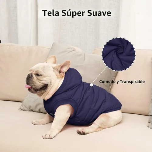 Vista 3 de vecomfy - Sudadera con capucha para perro, forro polar y algodón, extra cálida, para invierno, chaqueta para perro pequeño, abrigos con capucha