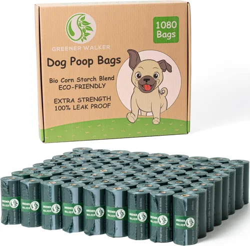 Vista 7 de GREENER WALKER 1080 bolsas de basura para perros, extragruesas, fuertes, 100% a prueba de fugas (marrón)