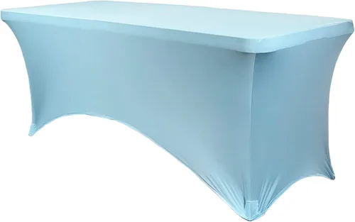 Vista 7 de YOUR CHAIR COVERS - Fundas rectangulares de elastano para mesas de 4 pies, manteles ajustados para eventos de boda, decoraciones de patio, tela Negro