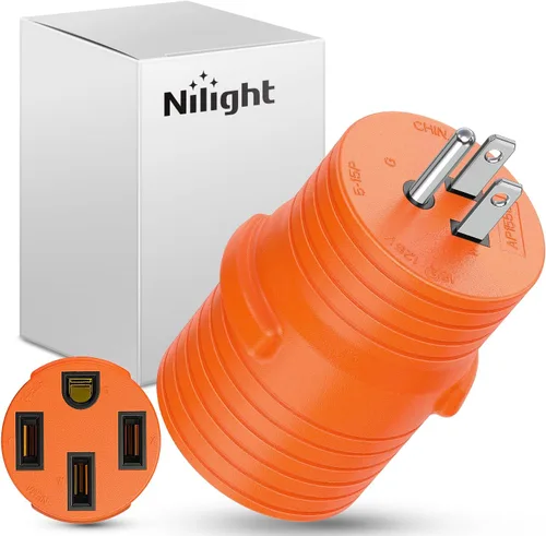 Vista 19 de Nilight Adaptador de Corriente para RV de 30 Amperios a 15 Amperios 110 Voltios Enchufe RV de Servicio Pesado TT-30P a 5-15R Enchufe Macho de 30A a