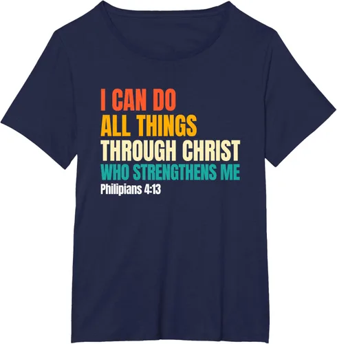 Vista 15 de I Can Do All Things Through Christ Christian Faith Camiseta, Negro, S