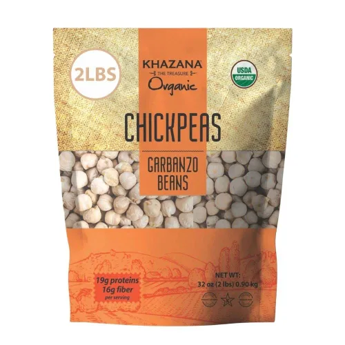 Vista 8 de Khazana Garbanzos orgánicos de 7 libras, granos de garbanzo, sin OMG, sin gluten y kosher, auténticas lentejas de la India