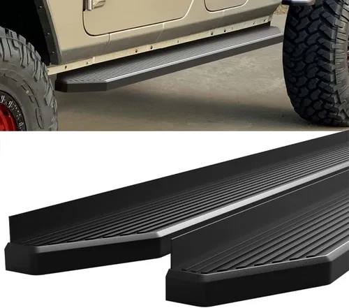 Vista 4 de HD Ridez Estribo de estilo plano de 6 pulgadas, color negro, compatible con Jeep Gladiator 2020-2026 Crew Cab (barras laterales laterales)