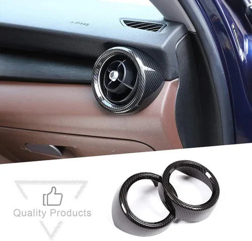 Vista 3 de Para Alfa Romeo Stelvio 2017-2020 ABS Car Interior Dashboard Side Aire Acondicionado Ventilación Cubierta de Salida de Ajuste (Fibra de Carbono)