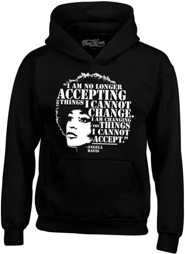 Vista 5 de shop4ever Sudaderas con capucha con cita inspiradora de Angela Davis Heliconia rosa