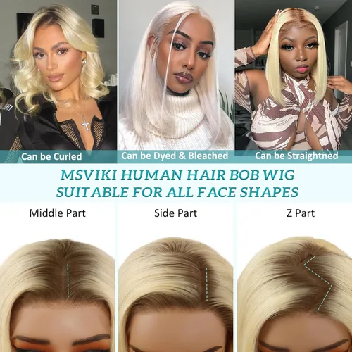 Vista 3 de Pelucas de cabello humano de 10 pulgadas
