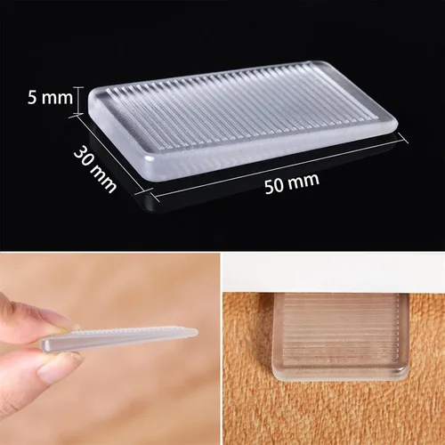 Vista 2 de ZZRANYE 4 Piezas de Cuñas de Mesa de Goma Transparente, Cuña de Nivel para Mejora del Hogar, Cuñas de Mesa, Cuñas de Cama, Cuñas de Inodoro, Cuñas